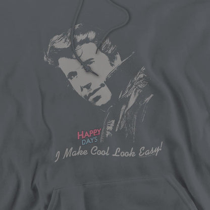 Charcoal - Pack Shot - Happy Days Mens Cool The Fonz Hoodie