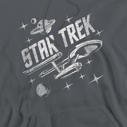 Charcoal - Pack Shot - Star Trek Mens Through Space Hoodie