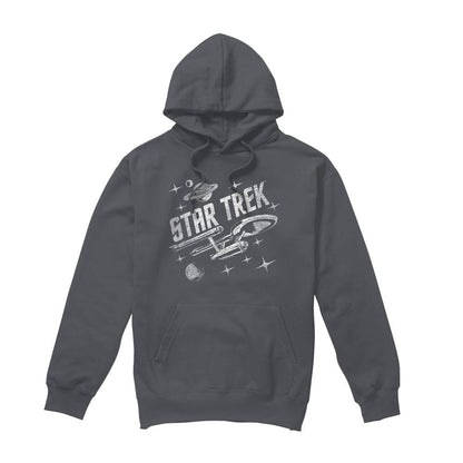 Charcoal - Front - Star Trek Mens Through Space Hoodie