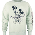 Sage - Front - Disney Womens-Ladies Showtime Fun For Everyone Mickey Mouse Sweatshirt