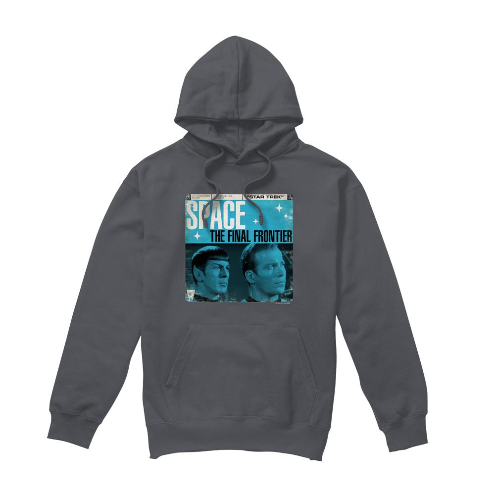 Charcoal - Front - Star Trek Mens Final Frontier Cover Hoodie