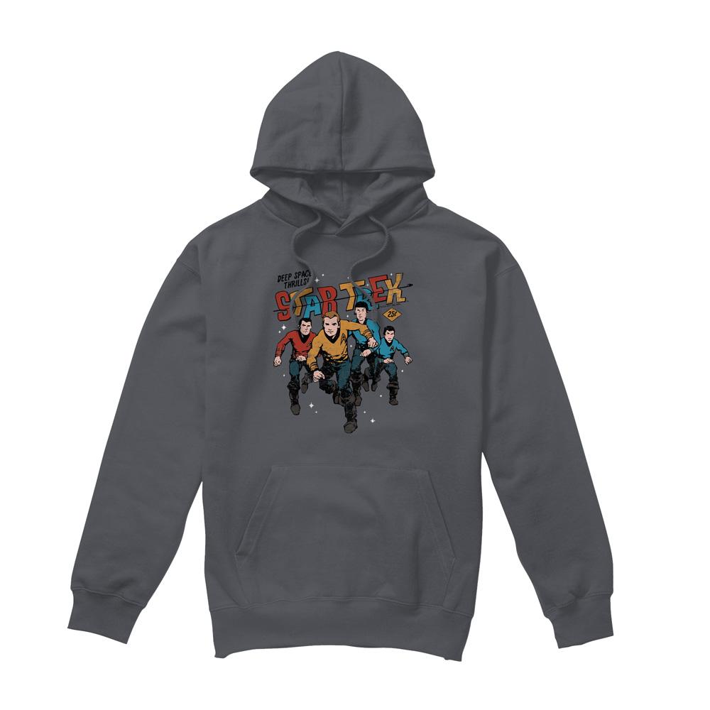 Charcoal - Front - Star Trek Mens Deep Space Thrills Hoodie