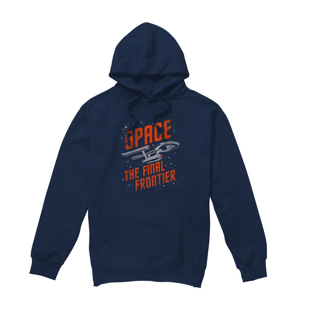 Navy - Front - Star Trek Mens Space Travel Hoodie