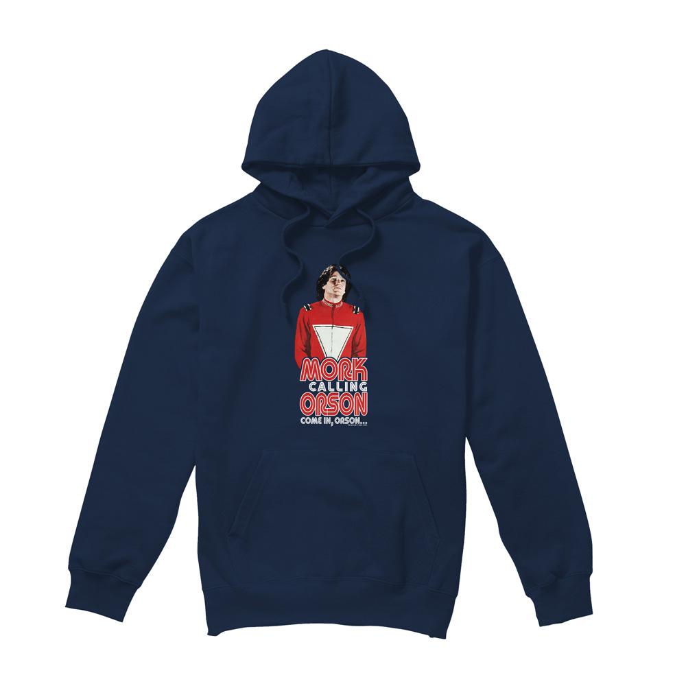 Navy - Front - Mork And Mindy Mens Come in Orson Hoodie