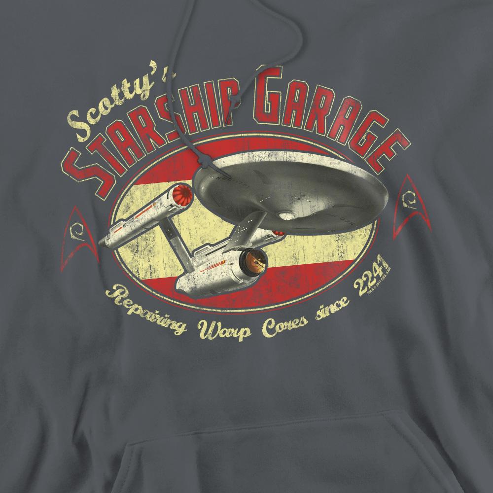 Charcoal - Pack Shot - Star Trek Mens Scotty´s Garage Hoodie