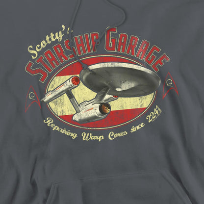 Charcoal - Pack Shot - Star Trek Mens Scotty´s Garage Hoodie
