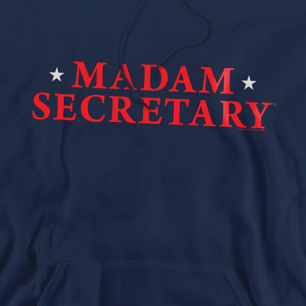 Navy - Pack Shot - Madam Secretary Mens Logo Hoodie