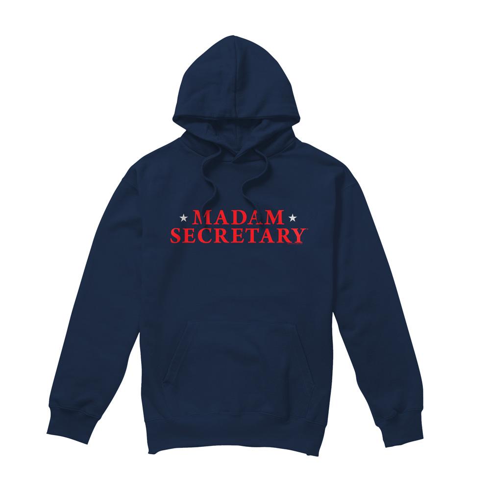 Navy - Front - Madam Secretary Mens Logo Hoodie