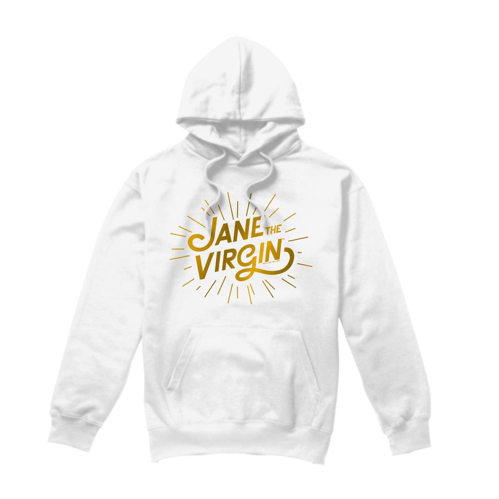White - Front - Jane the Virgin Mens Golden Logo Hoodie
