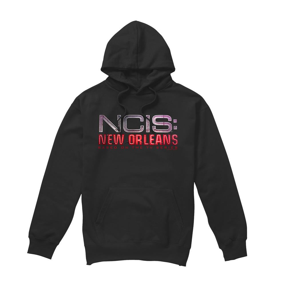 Black - Front - NCIS: New Orleans Mens Neon Sign Hoodie
