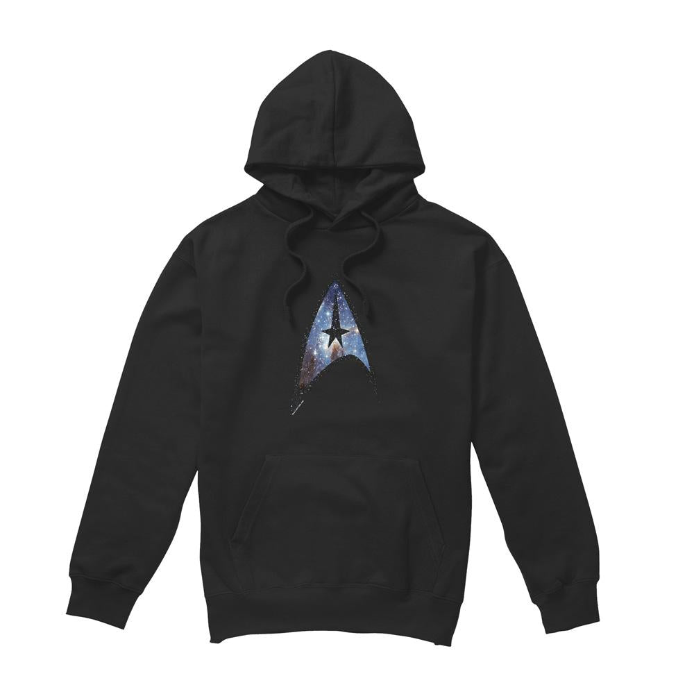 Black - Front - Star Trek Mens Galactic Shield Hoodie