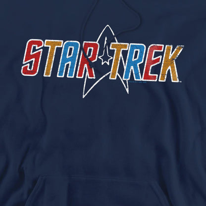 Navy - Pack Shot - Star Trek Mens Logo Hoodie