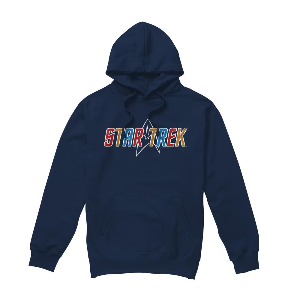 Navy - Front - Star Trek Mens Logo Hoodie