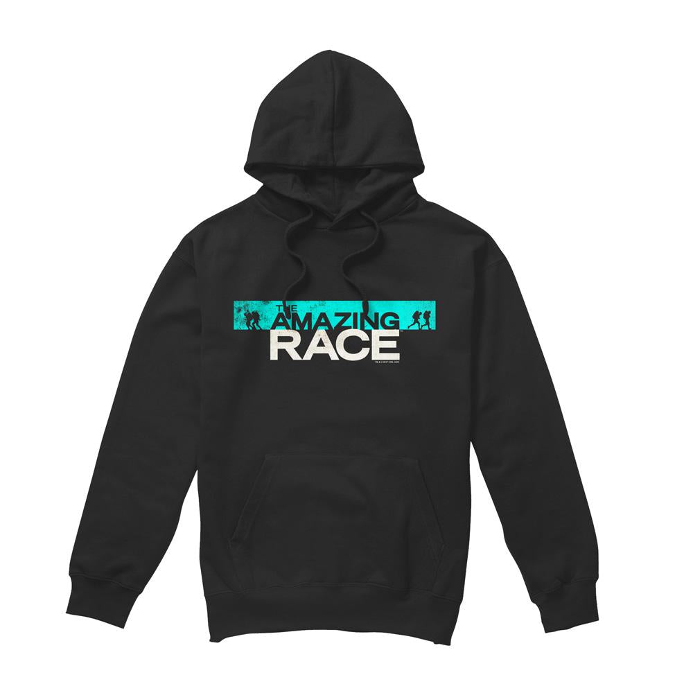 Black - Front - The Amazing Race Mens Bar Logo Hoodie