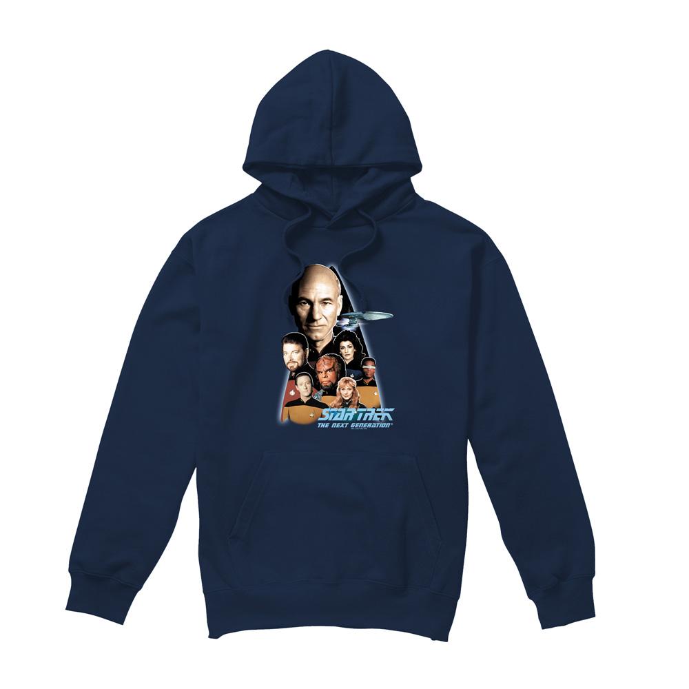 Navy - Front - Star Trek Mens Next Generation Crew Hoodie