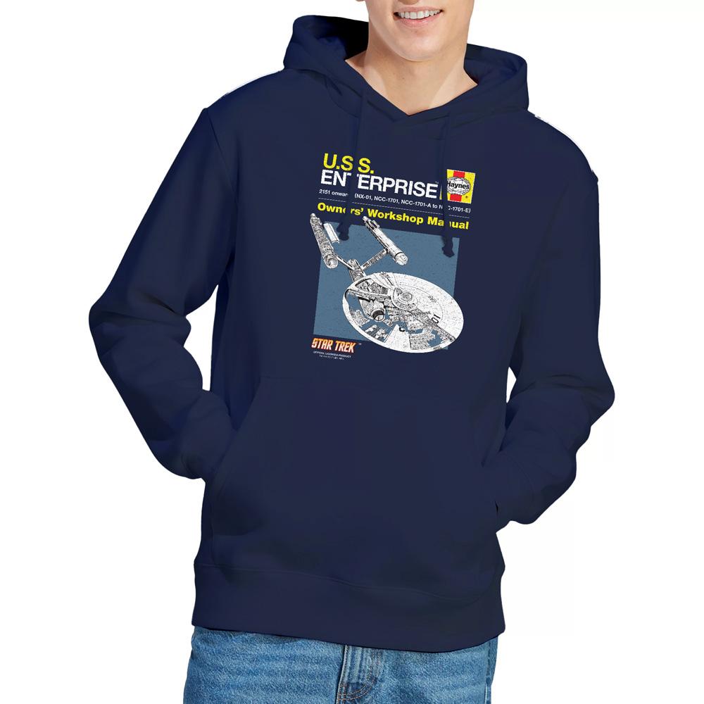 Navy - Lifestyle - Star Trek Mens Enterprise Manual Hoodie