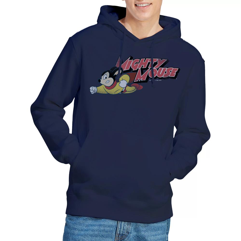 Navy - Lifestyle - Mighty Mouse Mens Mighty Retro Hoodie