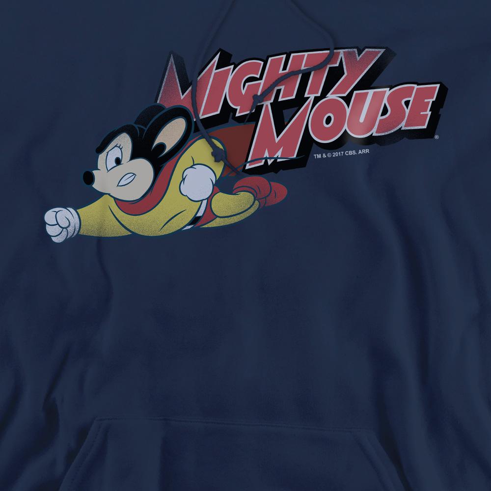 Navy - Pack Shot - Mighty Mouse Mens Mighty Retro Hoodie