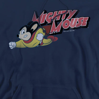 Navy - Pack Shot - Mighty Mouse Mens Mighty Retro Hoodie