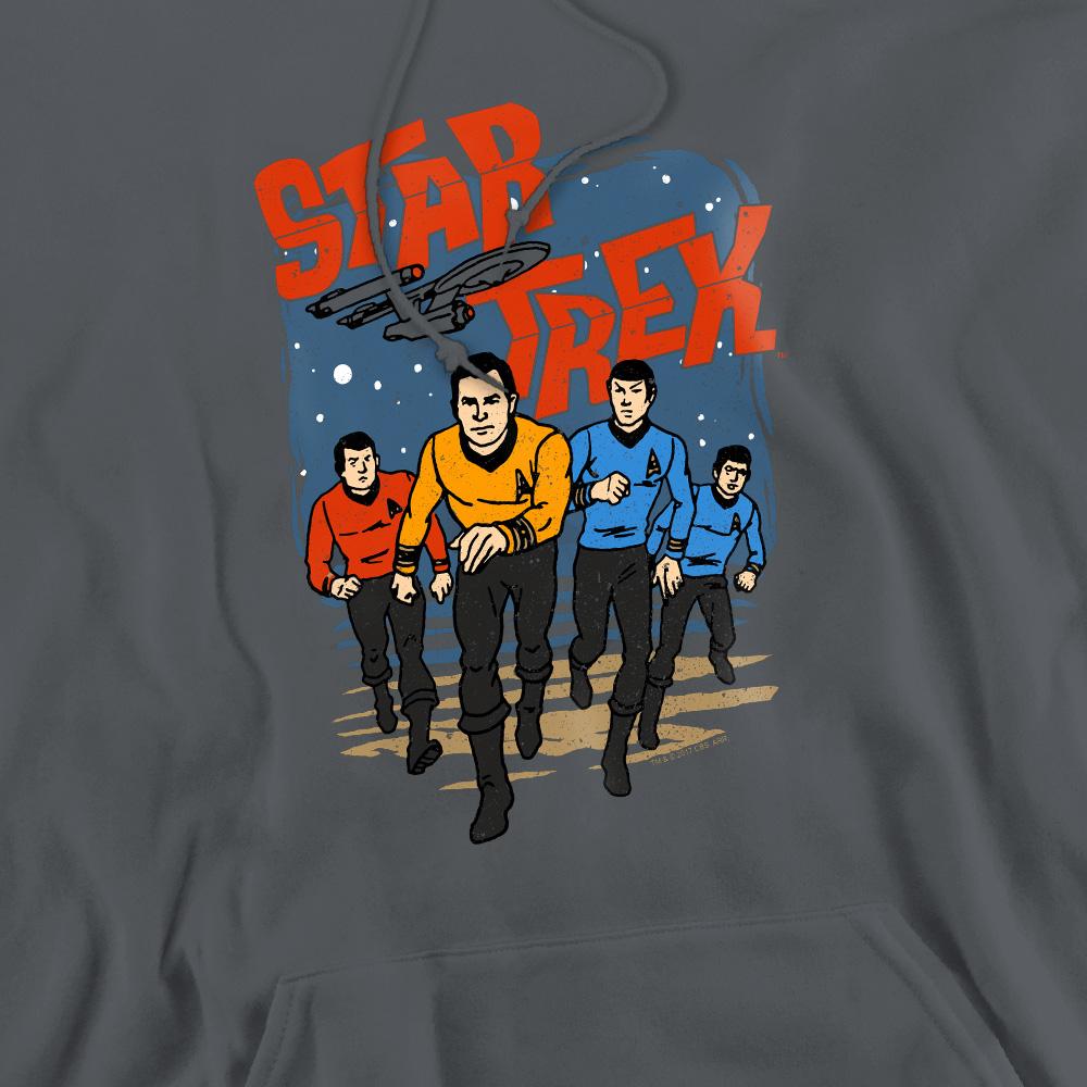 Charcoal - Pack Shot - Star Trek Mens Run Forward Hoodie