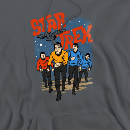 Charcoal - Pack Shot - Star Trek Mens Run Forward Hoodie