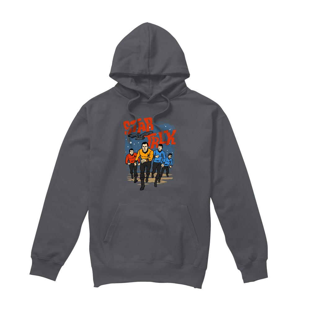Charcoal - Front - Star Trek Mens Run Forward Hoodie