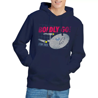 Navy - Lifestyle - Star Trek Mens Boldly Go Hoodie