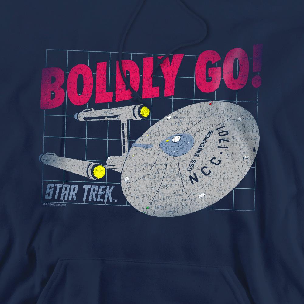 Navy - Pack Shot - Star Trek Mens Boldly Go Hoodie