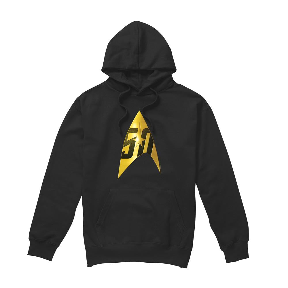 Black - Front - Star Trek Mens 50th Anniversary Delta Hoodie