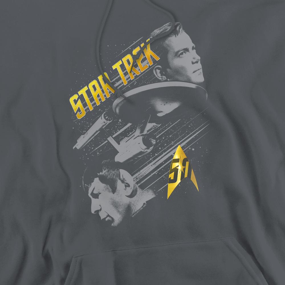 Charcoal - Pack Shot - Star Trek Mens 50 Year Frontier Hoodie