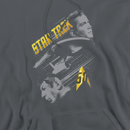 Charcoal - Pack Shot - Star Trek Mens 50 Year Frontier Hoodie