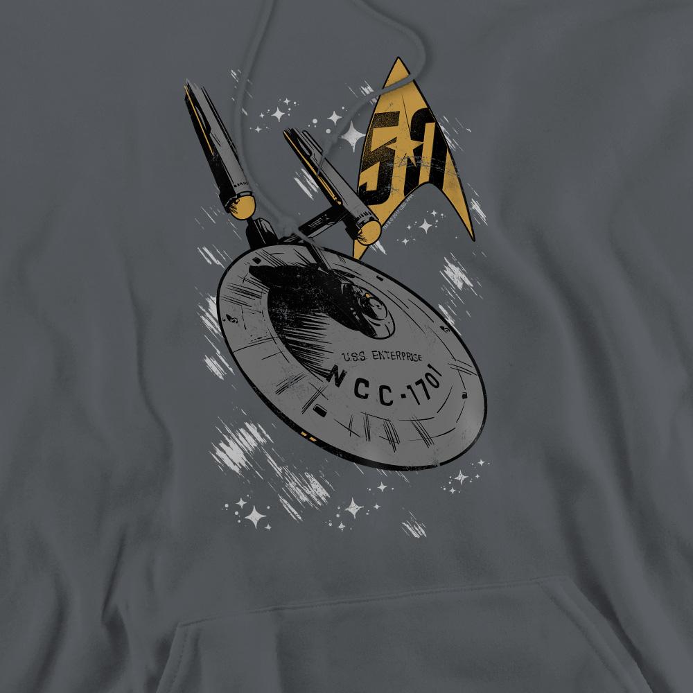 Charcoal - Pack Shot - Star Trek Mens Enterprise Dash Hoodie