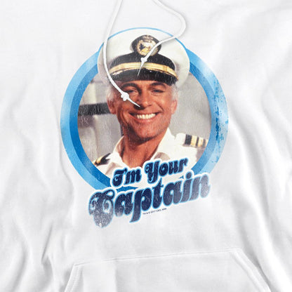 White - Side - The Love Boat Mens I´m Your Captain Hoodie