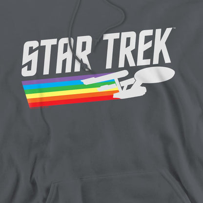 Charcoal - Pack Shot - Star Trek Mens Rainbow Trail Hoodie
