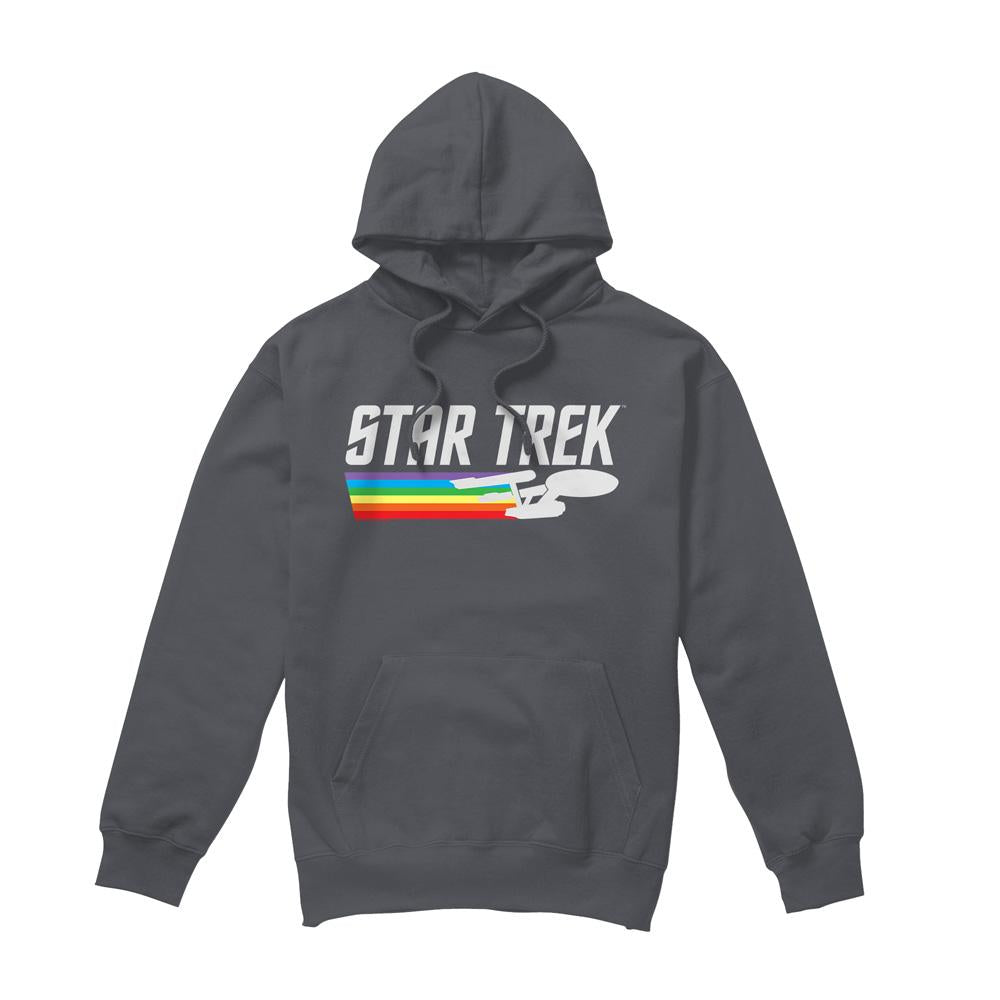 Charcoal - Front - Star Trek Mens Rainbow Trail Hoodie