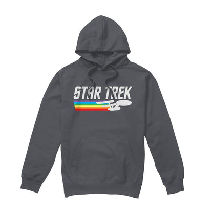 Charcoal - Front - Star Trek Mens Rainbow Trail Hoodie