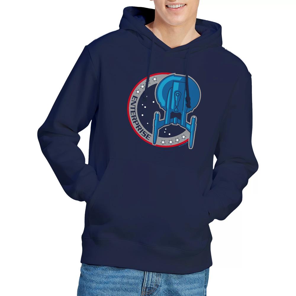 Navy - Lifestyle - Star Trek Mens Enterprise Patch Hoodie