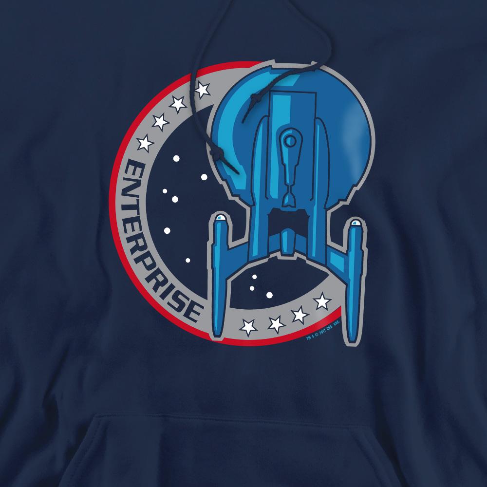 Navy - Pack Shot - Star Trek Mens Enterprise Patch Hoodie