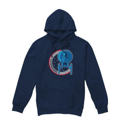 Navy - Front - Star Trek Mens Enterprise Patch Hoodie
