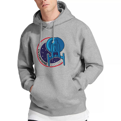 Sport Heather - Lifestyle - Star Trek Mens Enterprise Patch Hoodie