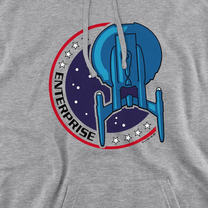 Sport Heather - Pack Shot - Star Trek Mens Enterprise Patch Hoodie
