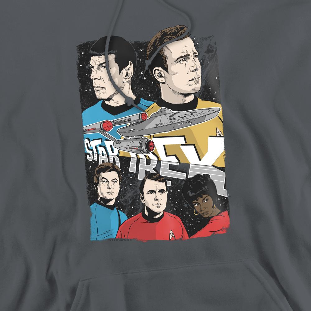 Charcoal - Pack Shot - Star Trek Mens Illustrated Crew Hoodie