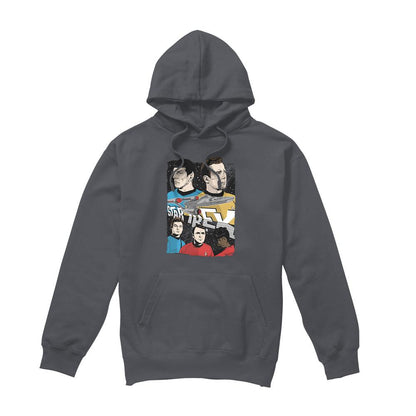 Charcoal - Front - Star Trek Mens Illustrated Crew Hoodie