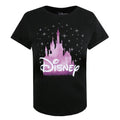 Black-Pink-White - Front - Disney Princess Womens-Ladies Castle T-Shirt