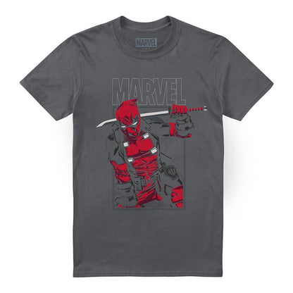 Charcoal - Front - Deadpool Mens Sword T-Shirt