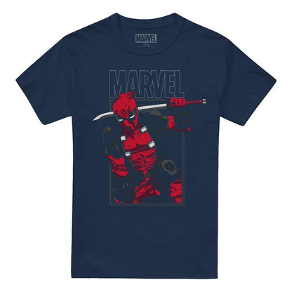 Navy - Front - Deadpool Mens Sword T-Shirt