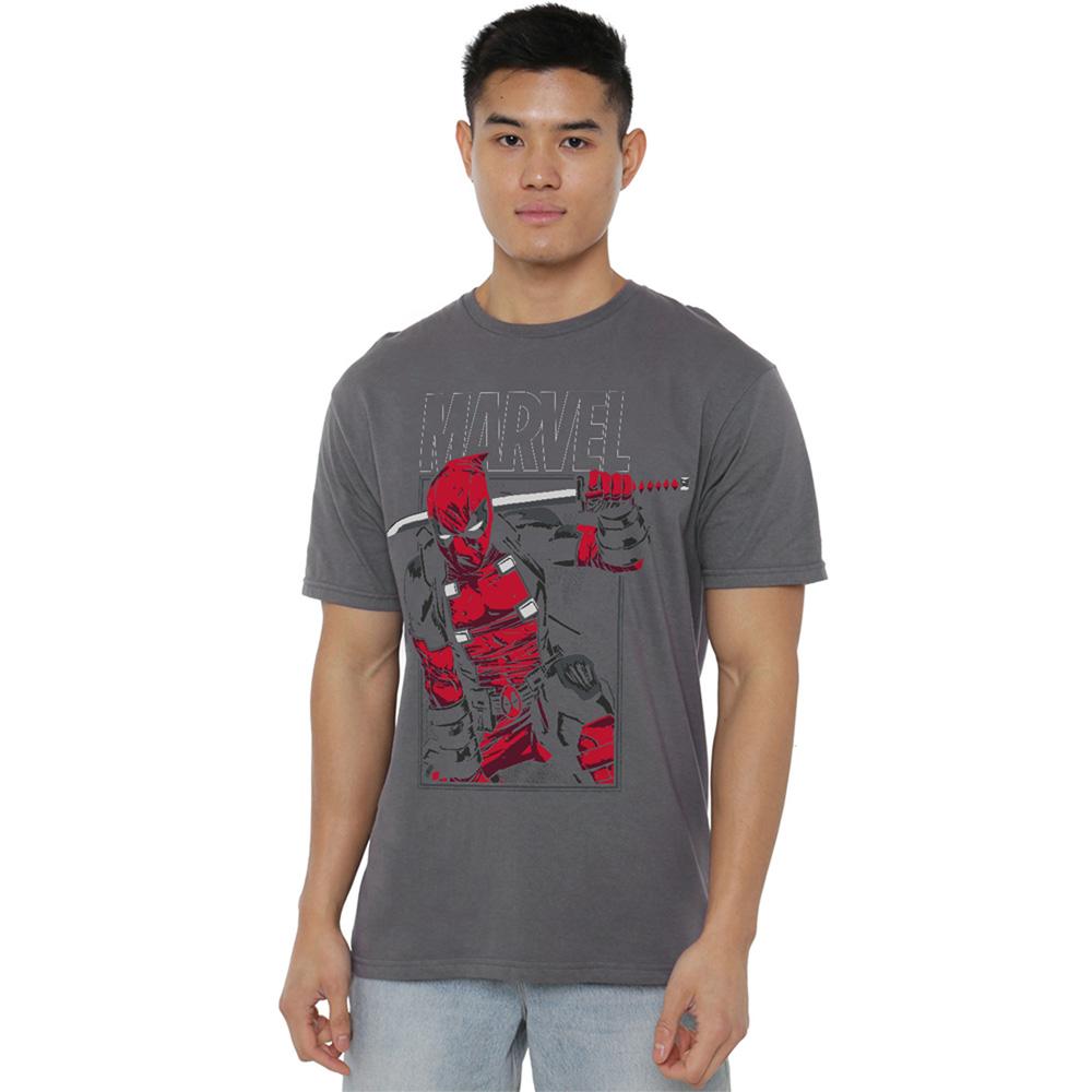 Charcoal - Back - Deadpool Mens Sword T-Shirt