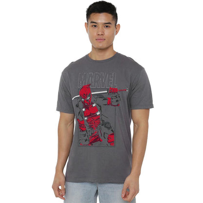 Charcoal - Back - Deadpool Mens Sword T-Shirt