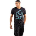 Black-Blue - Lifestyle - Avengers Mens Neon Logo T-Shirt