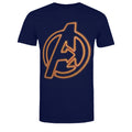 Navy-Orange - Front - Avengers Mens Neon Logo T-Shirt